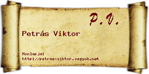 Petrás Viktor névjegykártya